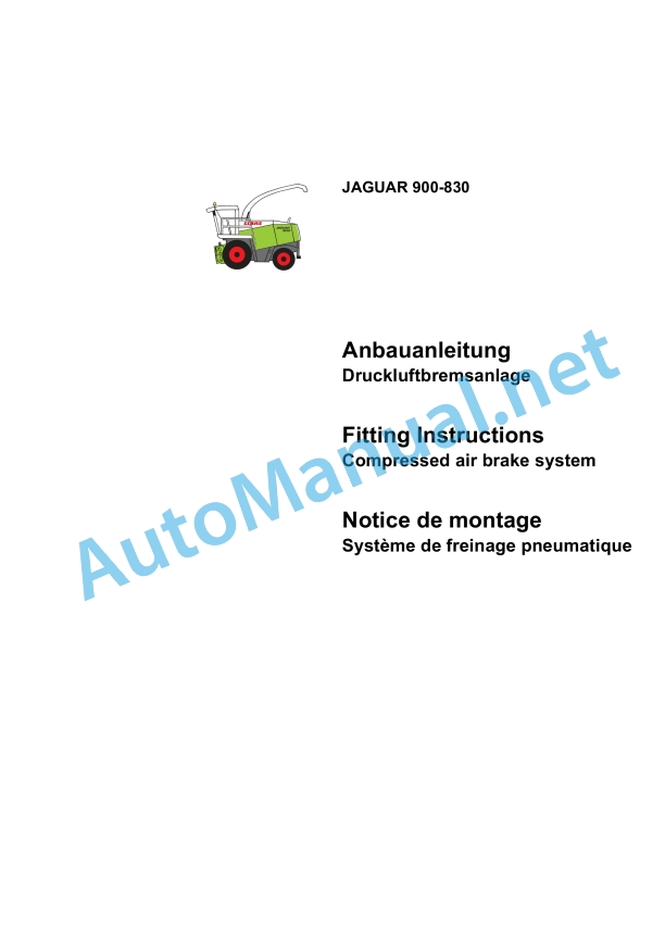 Claas Jaguar 900-830 (492) Forage Harvesters Assembly Instruction EN 12 Claas Jaguar 900-830 (492) Forage Harvesters Assembly Instruction EN - Image 12