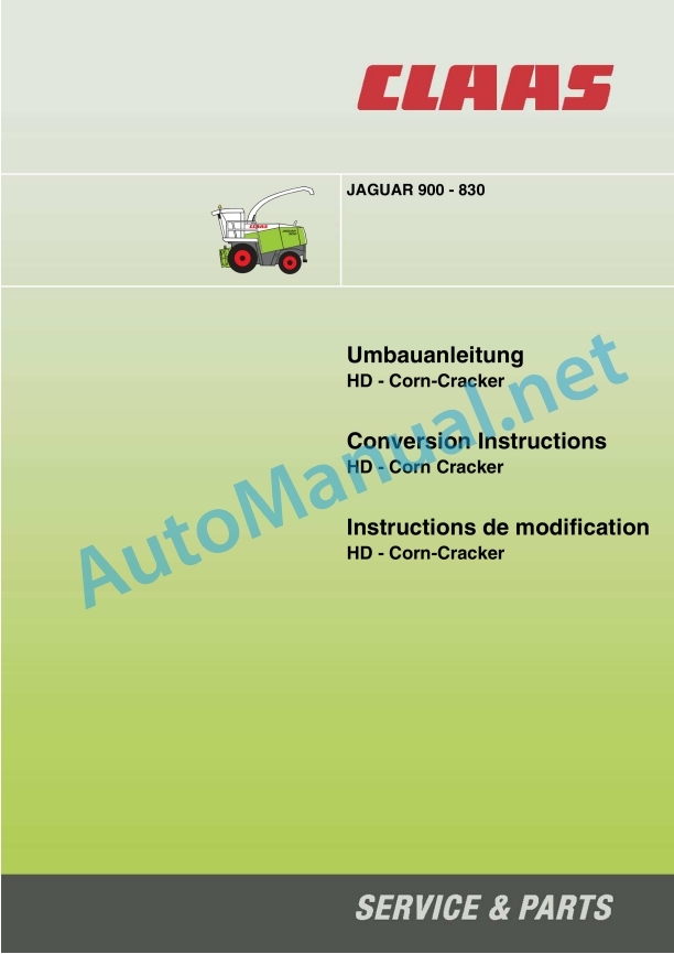 Claas Jaguar 900-830 (492) Forage Harvesters Assembly Instruction EN 13 Claas Jaguar 900-830 (492) Forage Harvesters Assembly Instruction EN - Image 13