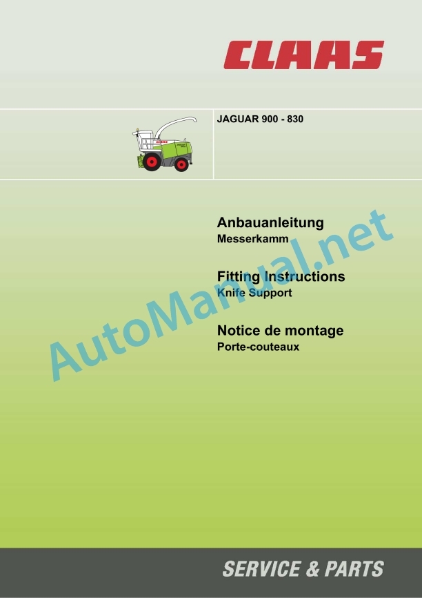 Claas Jaguar 900-830 (492) Forage Harvesters Assembly Instruction EN 14 Claas Jaguar 900-830 (492) Forage Harvesters Assembly Instruction EN - Image 14