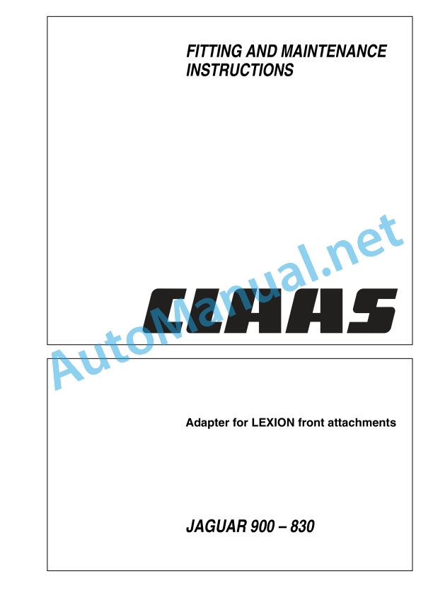 Claas Jaguar 900-830 (492) Forage Harvesters Assembly Instruction EN 32 Claas Jaguar 900-830 (492) Forage Harvesters Assembly Instruction EN - Image 32