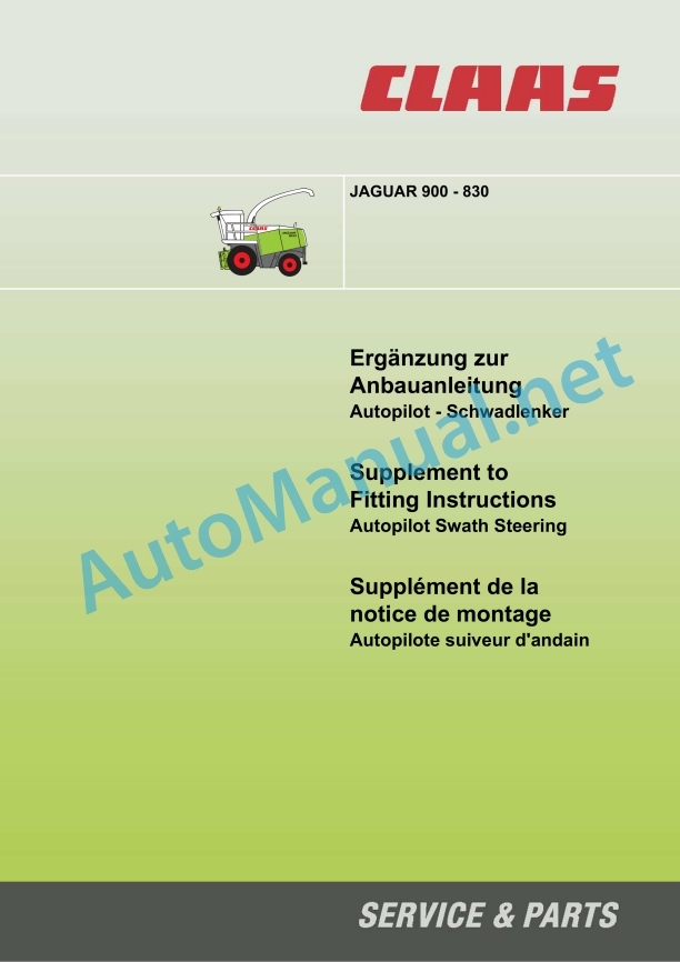 Claas Jaguar 900-830 (492) Forage Harvesters Assembly Instruction EN 33 Claas Jaguar 900-830 (492) Forage Harvesters Assembly Instruction EN - Image 33