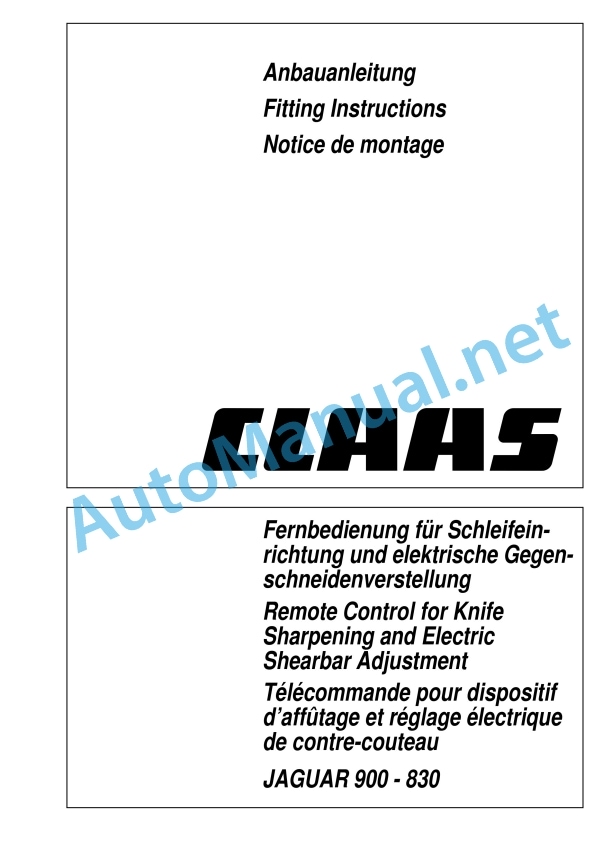 Claas Jaguar 900-830 (492) Forage Harvesters Assembly Instruction EN 34 Claas Jaguar 900-830 (492) Forage Harvesters Assembly Instruction EN - Image 34