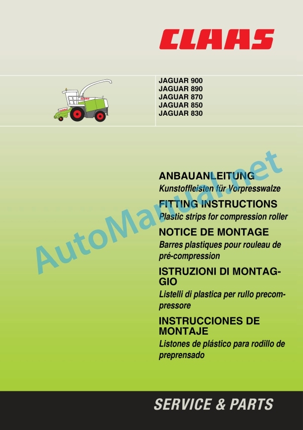 Claas Jaguar 900-830 (492) Forage Harvesters Assembly Instruction EN 42 Claas Jaguar 900-830 (492) Forage Harvesters Assembly Instruction EN - Image 42