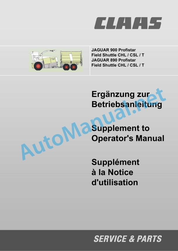 Claas Jaguar 900-830 (492) Forage Harvesters Operator Manual EN 6 Claas Jaguar 900-830 (492) Forage Harvesters Operator Manual EN - Image 6