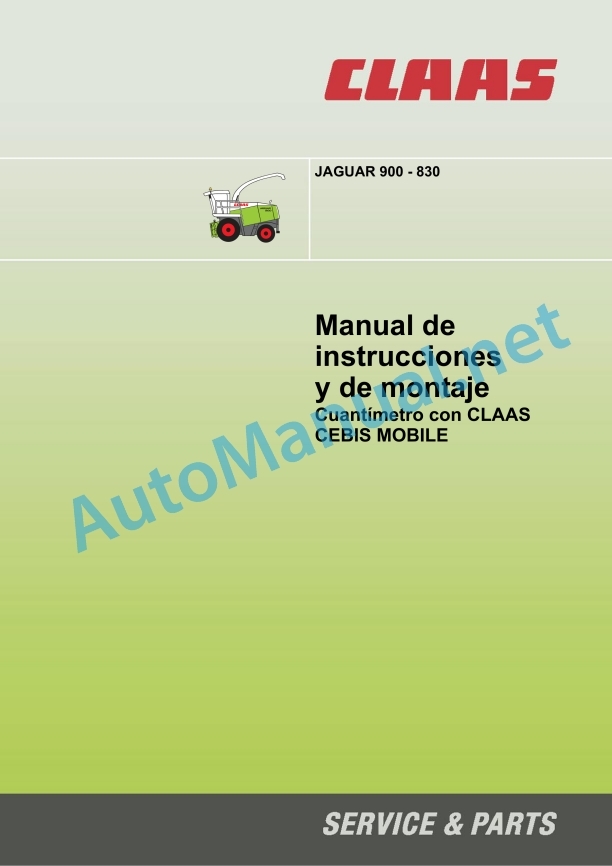 Claas Jaguar 900-830 (492) Forage Harvesters Operator Manual ES 6 Claas Jaguar 900-830 (492) Forage Harvesters Operator Manual ES - Image 6