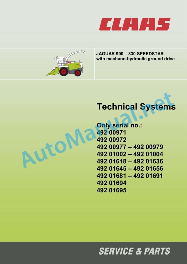 Claas Jaguar 900-830 (492) Forage Harvesters Technical System EN 5 Claas Jaguar 900-830 (492) Forage Harvesters Technical System EN - Image 5
