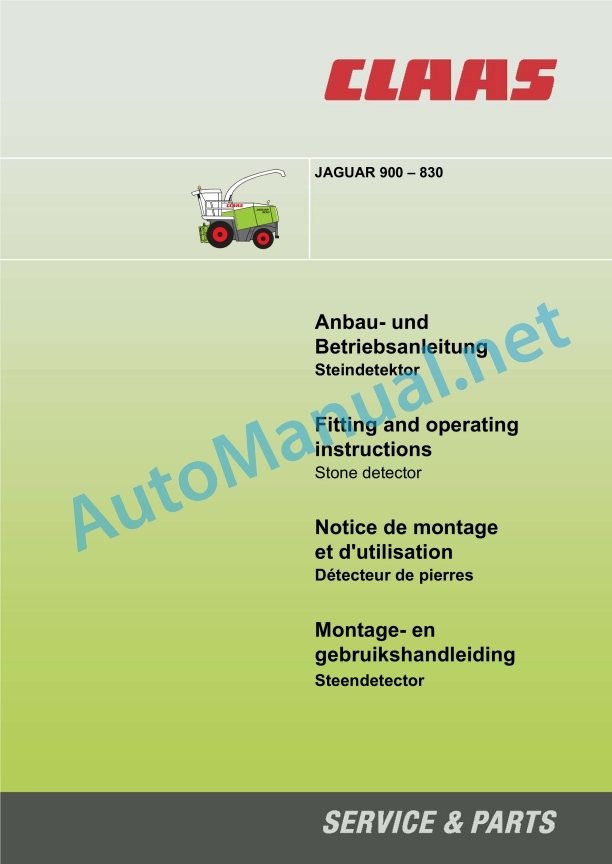 Claas Jaguar 900-830 (493) Forage Harvesters Operator Manual EN 3 Claas Jaguar 900-830 (493) Forage Harvesters Operator Manual EN - Image 3