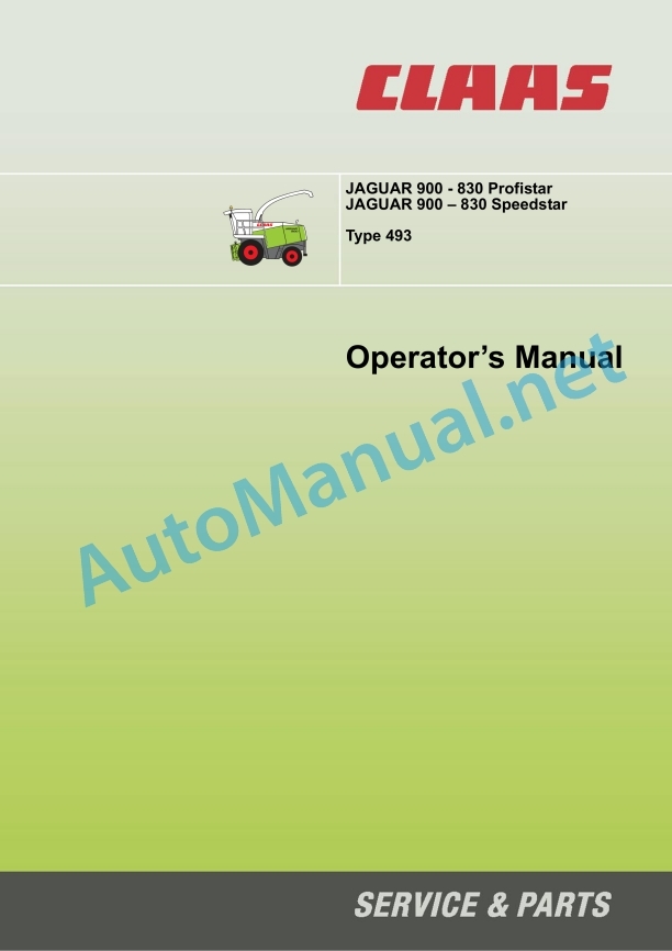 Claas Jaguar 900-830 (493) Forage Harvesters Operator Manual EN 4 Claas Jaguar 900-830 (493) Forage Harvesters Operator Manual EN - Image 4