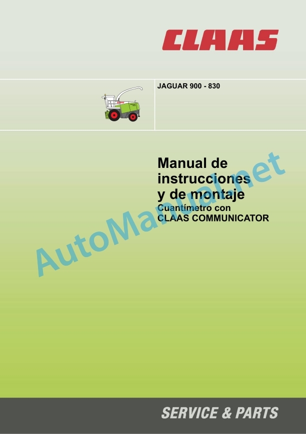 Claas Jaguar 900-830 (493) Forage Harvesters Operator Manual ES 4 Claas Jaguar 900-830 (493) Forage Harvesters Operator Manual ES - Image 4
