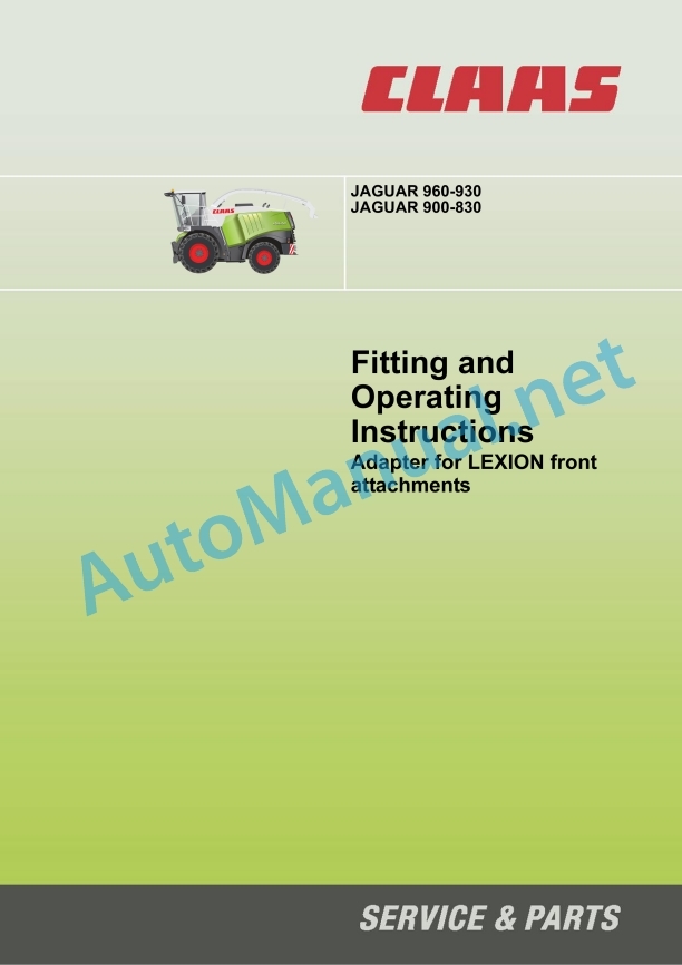 Claas Jaguar 980-930 (494) Forage Harvesters Operator Manual EN 8 Claas Jaguar 980-930 (494) Forage Harvesters Operator Manual EN - Image 8