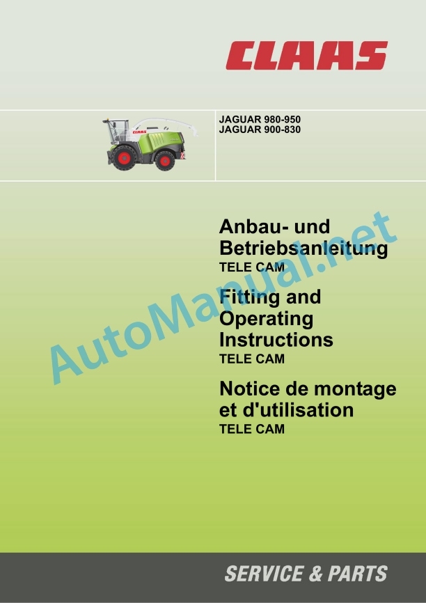 Claas Jaguar 980-930 (494) Forage Harvesters Operator Manual EN 9 Claas Jaguar 980-930 (494) Forage Harvesters Operator Manual EN - Image 9