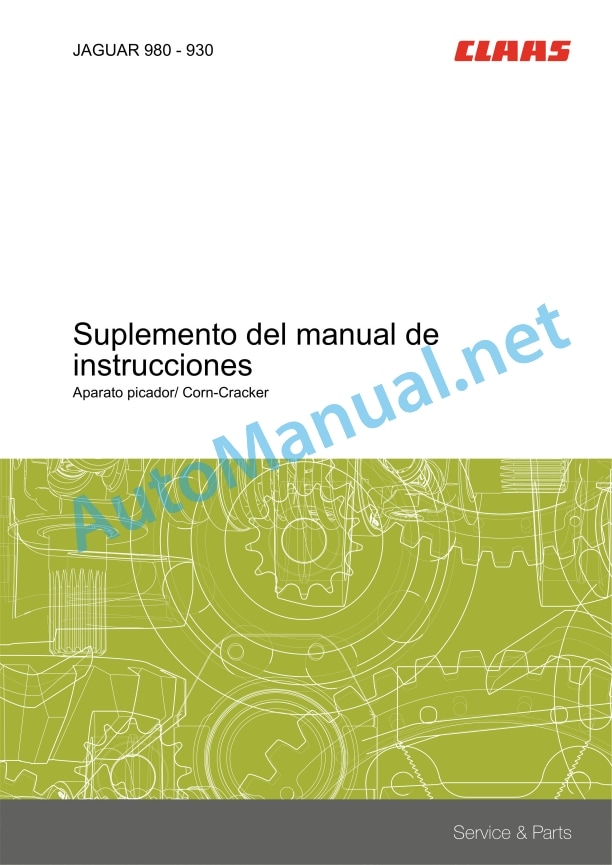 Claas Jaguar 980-930 (494) Forage Harvesters Operator Manual ES 2 Claas Jaguar 980-930 (494) Forage Harvesters Operator Manual ES - Image 2