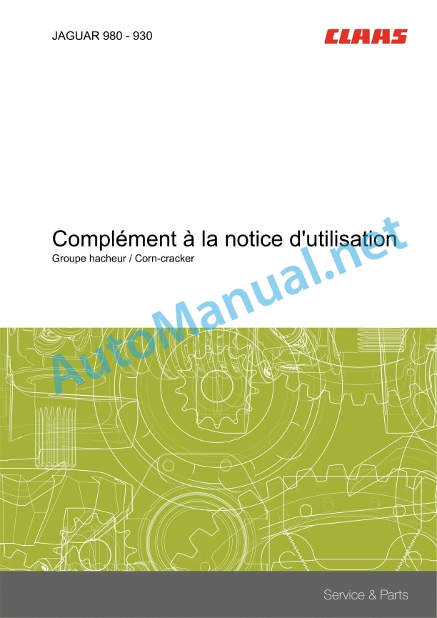 Claas Jaguar 980-930 (494) Forage Harvesters Operator Manual FR 3 Claas Jaguar 980-930 (494) Forage Harvesters Operator Manual FR - Image 3