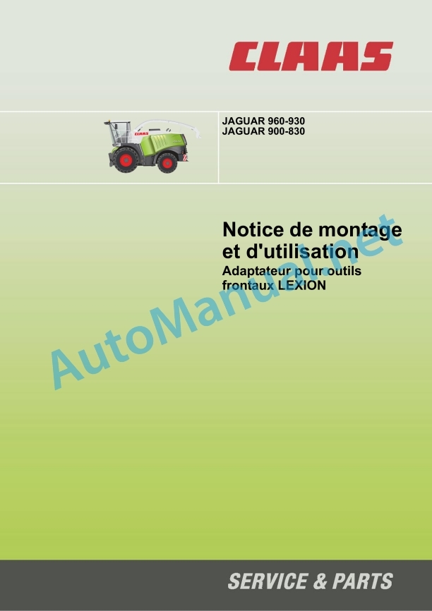 Claas Jaguar 980-930 (494) Forage Harvesters Operator Manual FR 7 Claas Jaguar 980-930 (494) Forage Harvesters Operator Manual FR - Image 7