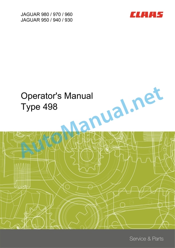 Claas Jaguar 980-930 (498) Forage Harvesters Operator Manual EN 3 Claas Jaguar 980-930 (498) Forage Harvesters Operator Manual EN - Image 3