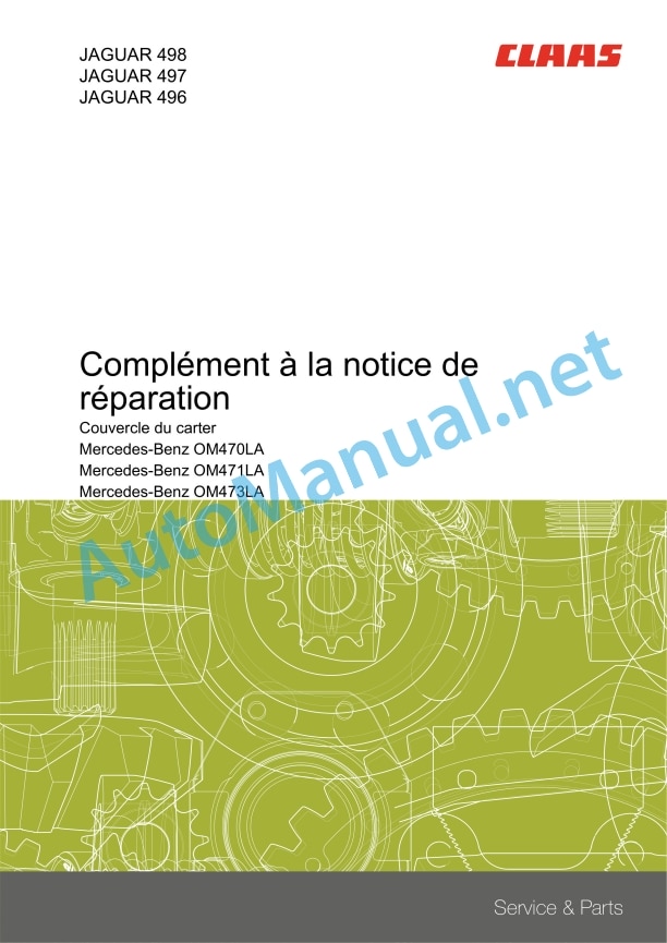 Claas Jaguar 980-930 (498) Forage Harvesters Repair Manual FR 8 Claas Jaguar 980-930 (498) Forage Harvesters Repair Manual FR - Image 8
