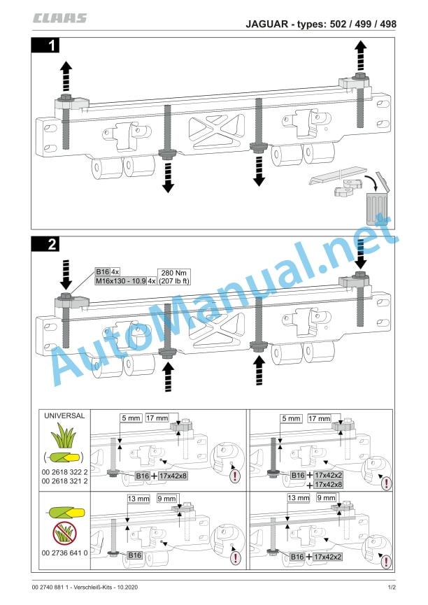 Claas Jaguar 990 960 Terra Trac (499) Forage Harvesters Assembly Instruction EN 62 Claas Jaguar 990 960 Terra Trac (499) Forage Harvesters Assembly Instruction EN - Image 62