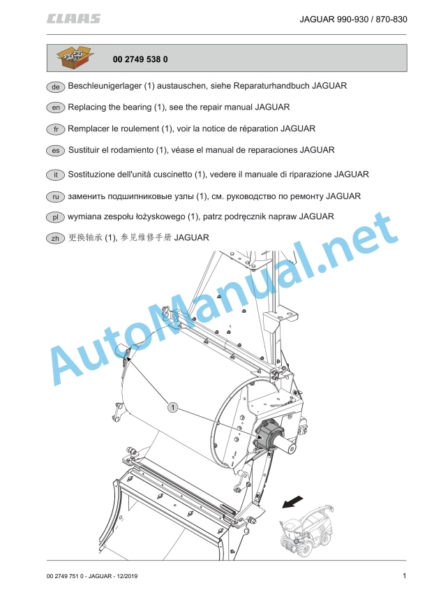 Claas Jaguar 990 960 Terra Trac (499) Forage Harvesters Assembly Instruction EN 64 Claas Jaguar 990 960 Terra Trac (499) Forage Harvesters Assembly Instruction EN - Image 64