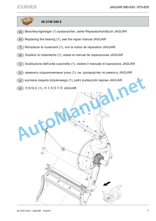 Claas Jaguar 990 960 Terra Trac (499) Forage Harvesters Assembly Instruction EN 65 Claas Jaguar 990 960 Terra Trac (499) Forage Harvesters Assembly Instruction EN - Image 65