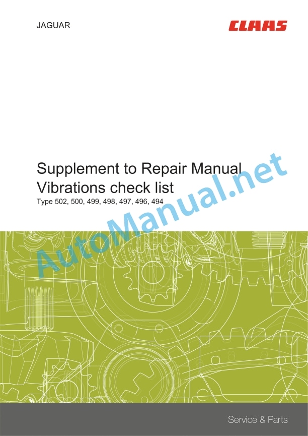 Claas Jaguar 990 960 Terra Trac (499) Forage Harvesters Repair Manual EN 12 Claas Jaguar 990 960 Terra Trac (499) Forage Harvesters Repair Manual EN - Image 12