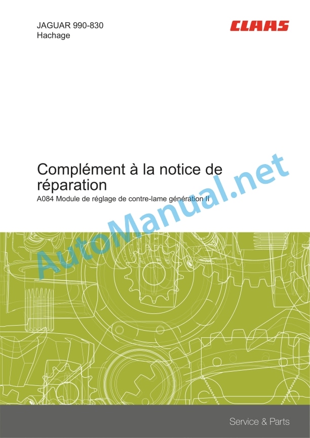 Claas Jaguar 990 960 Terra Trac (499) Forage Harvesters Repair Manual FR 9 Claas Jaguar 990 960 Terra Trac (499) Forage Harvesters Repair Manual FR - Image 9