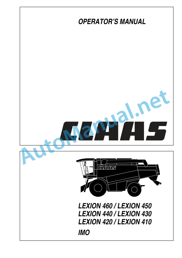 Claas Lexion 430-410 (543) Combines Operator Manual EN 5 Claas Lexion 430-410 (543) Combines Operator Manual EN - Image 5