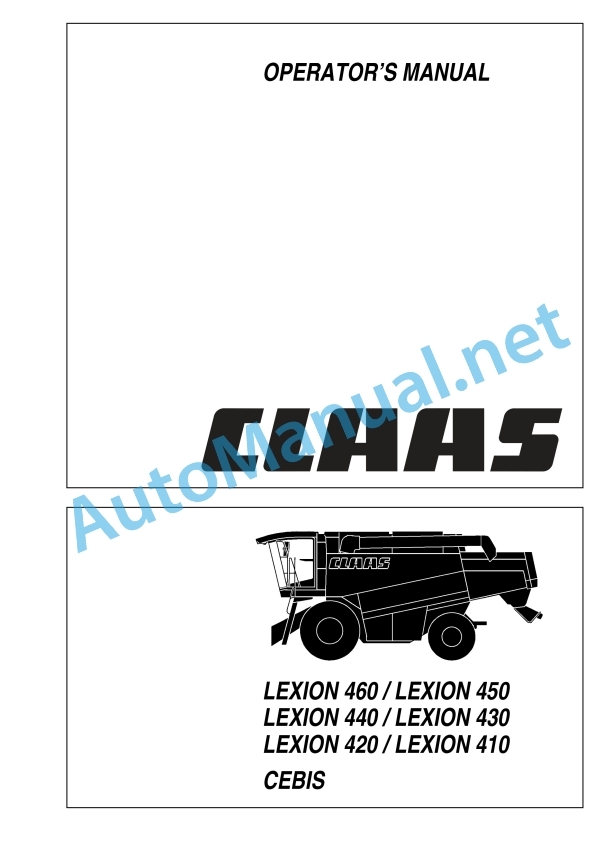 Claas Lexion 460-440 (544) Combines Operator Manual EN 4 Claas Lexion 460-440 (544) Combines Operator Manual EN - Image 4
