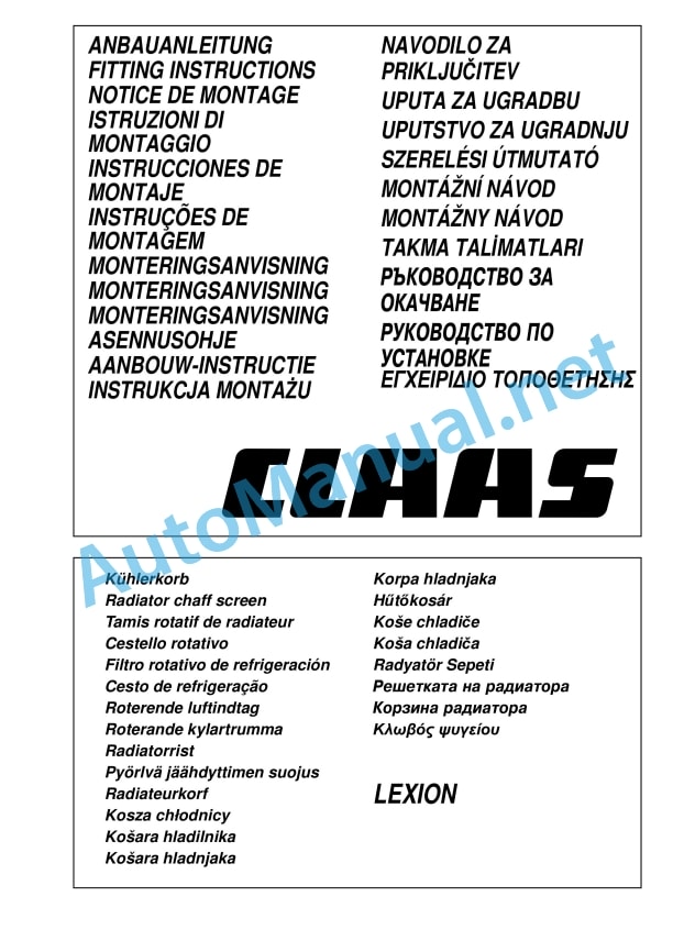 Claas Lexion 480 (466) Combines Assembly Instruction EN 10 Claas Lexion 480 (466) Combines Assembly Instruction EN - Image 10