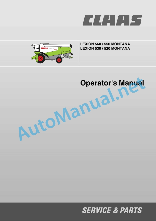 Claas Lexion 530-520 Montana (582) Combines Operator Manual EN 8 Claas Lexion 530-520 Montana (582) Combines Operator Manual EN - Image 8