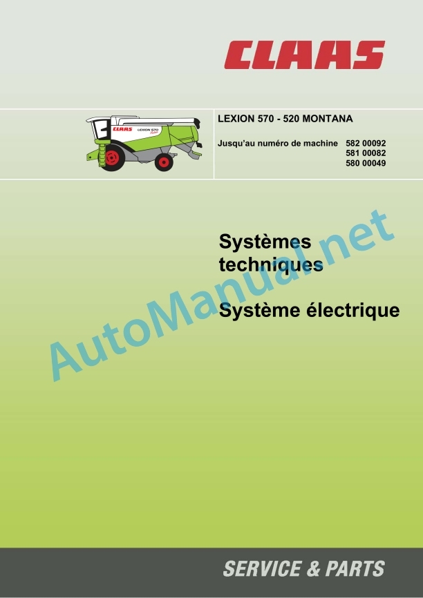 Claas Lexion 530-520 Montana (582) Combines Technical System FR 4 Claas Lexion 530-520 Montana (582) Combines Technical System FR - Image 4