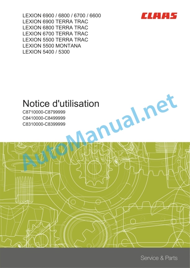 Claas Lexion 5500-5300 (C83) Combines Operator Manual FR 3 Claas Lexion 5500-5300 (C83) Combines Operator Manual FR - Image 3