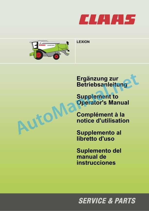 Claas Lexion 580 (586) Combines Operator Manual EN 5 Claas Lexion 580 (586) Combines Operator Manual EN - Image 5