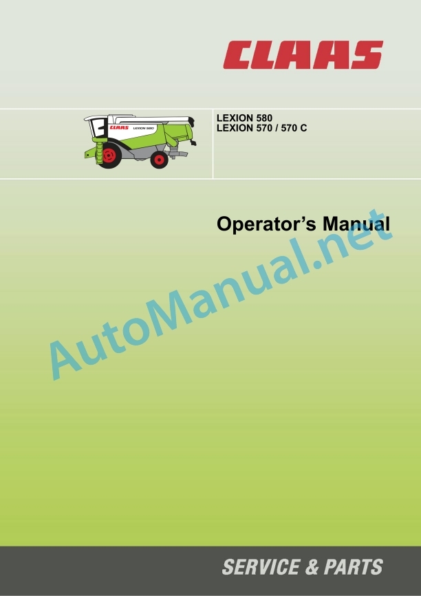 Claas Lexion 580 (586) Combines Operator Manual EN 9 Claas Lexion 580 (586) Combines Operator Manual EN - Image 9