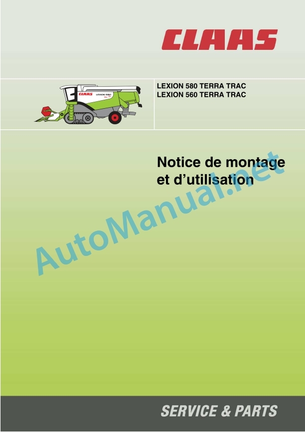 Claas Lexion 580 (586) Combines Operator Manual FR 5 Claas Lexion 580 (586) Combines Operator Manual FR - Image 5