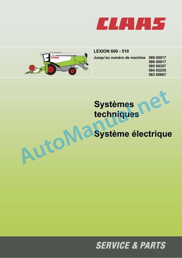 Claas Lexion 580 (586) Combines Technical System FR 4 Claas Lexion 580 (586) Combines Technical System FR - Image 4