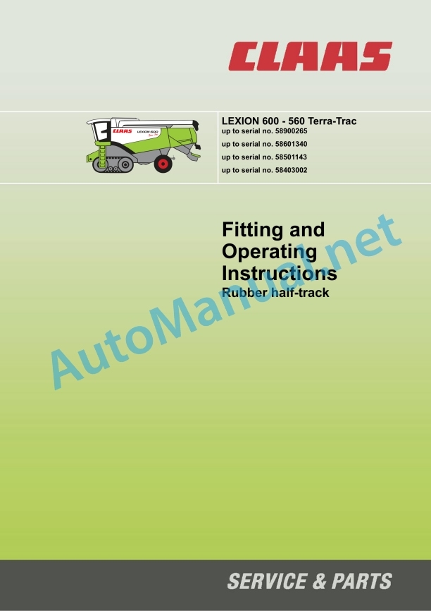 Claas Lexion 600 (589) Combines Operator Manual EN 4 Claas Lexion 600 (589) Combines Operator Manual EN - Image 4