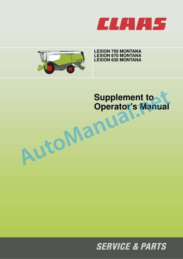 Claas Lexion 670 Montana (C50) Combines Operator Manual EN 4 Claas Lexion 670 Montana (C50) Combines Operator Manual EN - Image 4