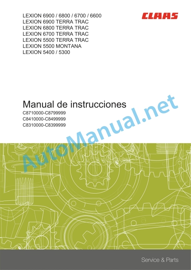 Claas Lexion 6900-6600 (C84) Combines Operator Manual ES 3 Claas Lexion 6900-6600 (C84) Combines Operator Manual ES - Image 3