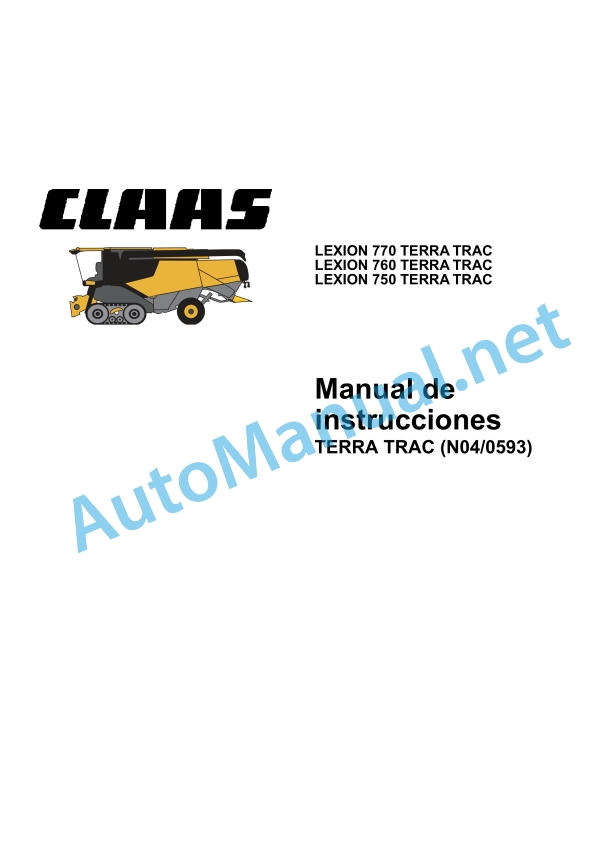 Claas Lexion 750-730 (C48) Combines Operator Manual ES 3 Claas Lexion 750-730 (C48) Combines Operator Manual ES - Image 3