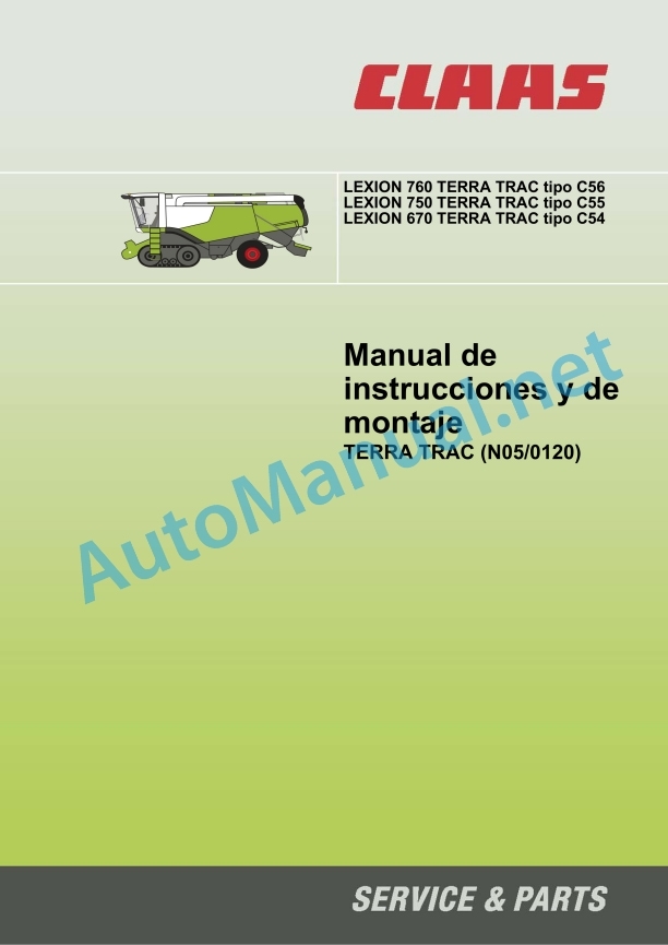Claas Lexion 760 (C56) Combines Operator Manual ES 2 Claas Lexion 760 (C56) Combines Operator Manual ES - Image 2