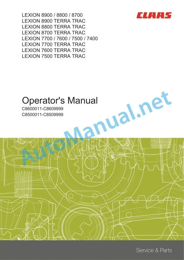 Claas Lexion 7700-7400 (C85) Combines Operator Manual EN 4 Claas Lexion 7700-7400 (C85) Combines Operator Manual EN - Image 4