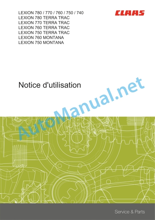 Claas Lexion 780-770 (C76) Combines Operator Manual FR 3 Claas Lexion 780-770 (C76) Combines Operator Manual FR - Image 3