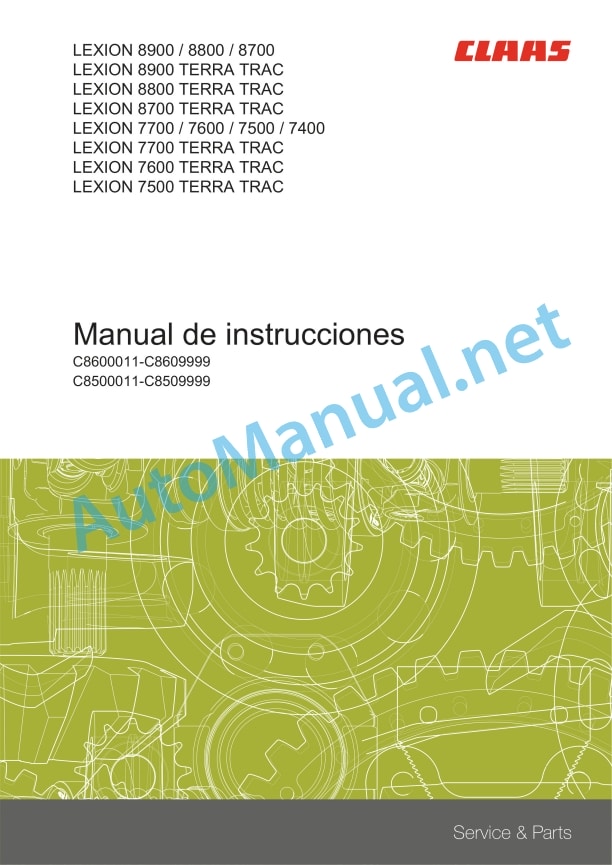 Claas Lexion 8900-8700 (C86) Combines Operator Manual ES 2 Claas Lexion 8900-8700 (C86) Combines Operator Manual ES - Image 2