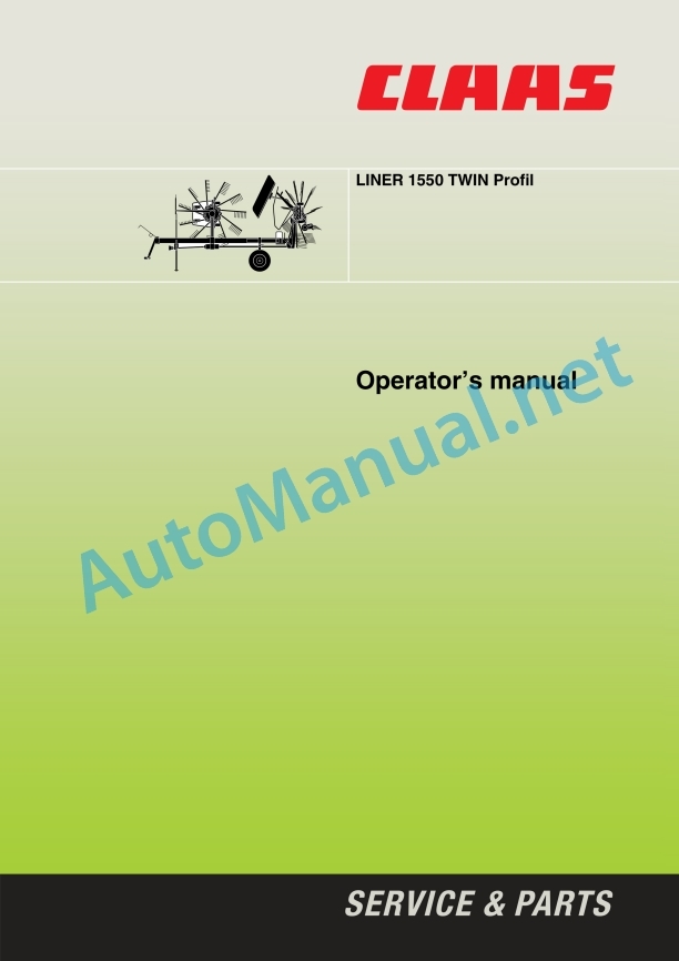 Claas Liner 1550 Twin (398) Swathers Operator Manual EN 2 Claas Liner 1550 Twin (398) Swathers Operator Manual EN - Image 2
