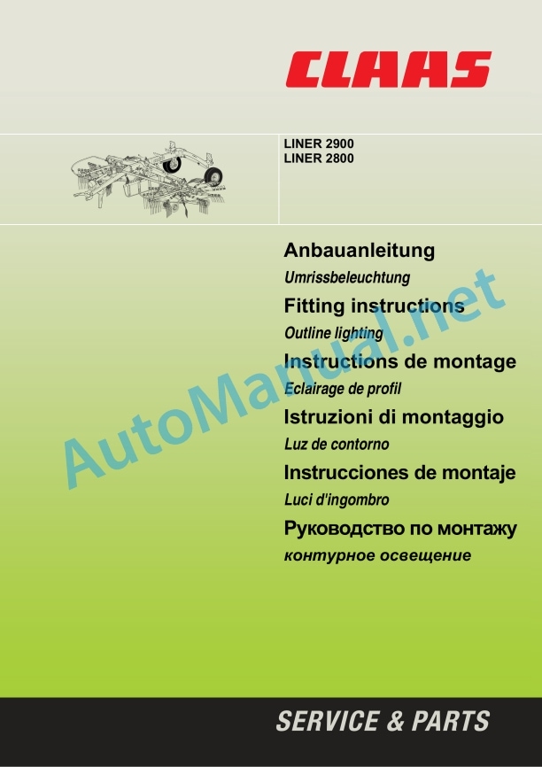 Claas Liner 2800 (987) Swathers Assembly Instruction EN 12 Claas Liner 2800 (987) Swathers Assembly Instruction EN - Image 12