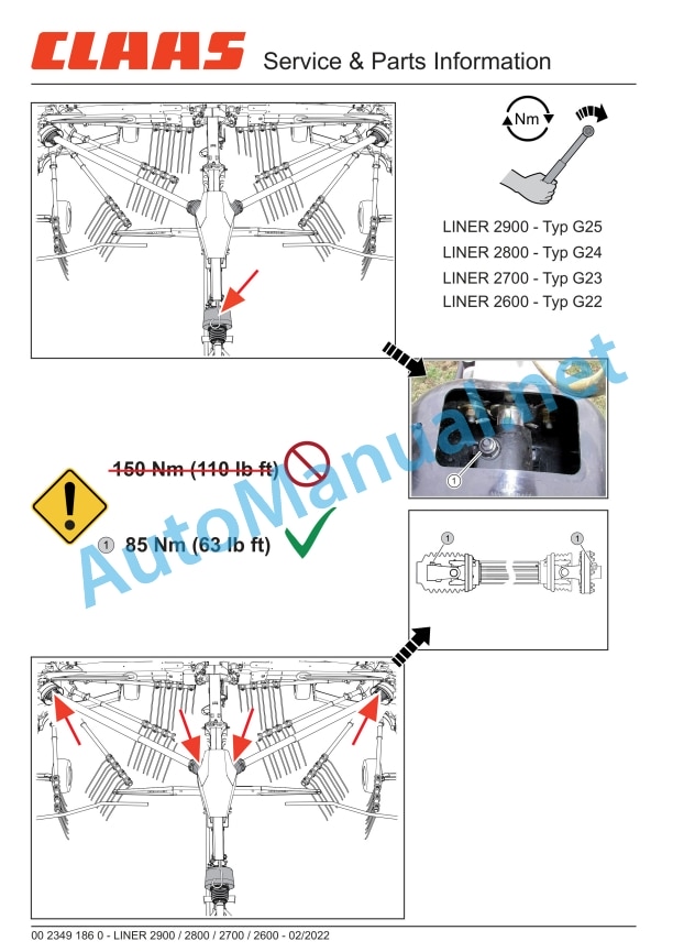 Claas Liner 2900 Trend Business (G25) Swathers Repair Manual ES 2 Claas Liner 2900 Trend Business (G25) Swathers Repair Manual ES - Image 2