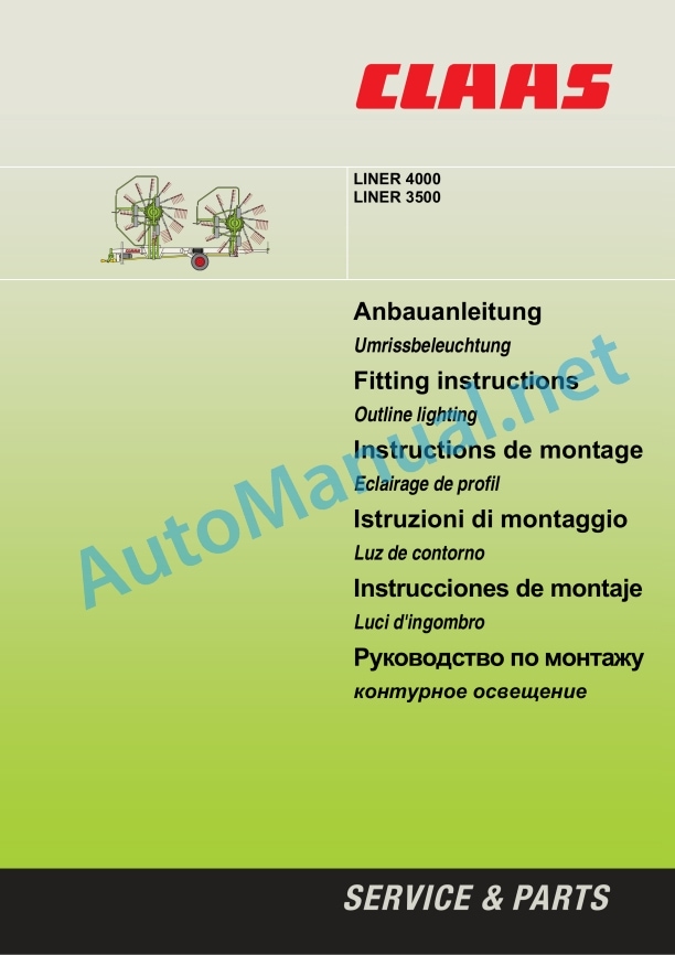 Claas Liner 4000 (G05) Swathers Assembly Instruction EN 8 Claas Liner 4000 (G05) Swathers Assembly Instruction EN - Image 8