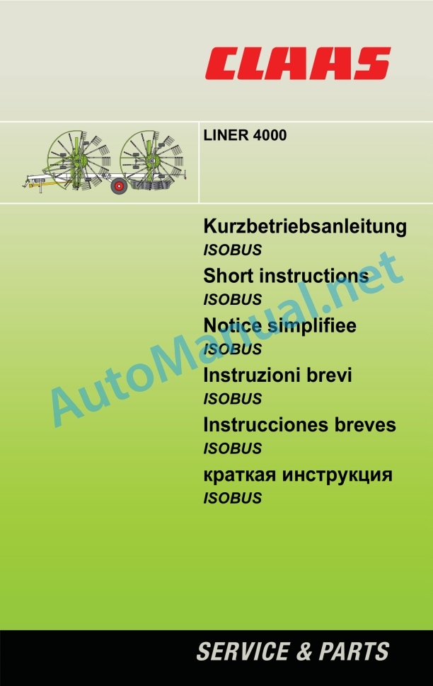 Claas Liner 4000 (G05) Swathers Operator Manual EN 4 Claas Liner 4000 (G05) Swathers Operator Manual EN - Image 4