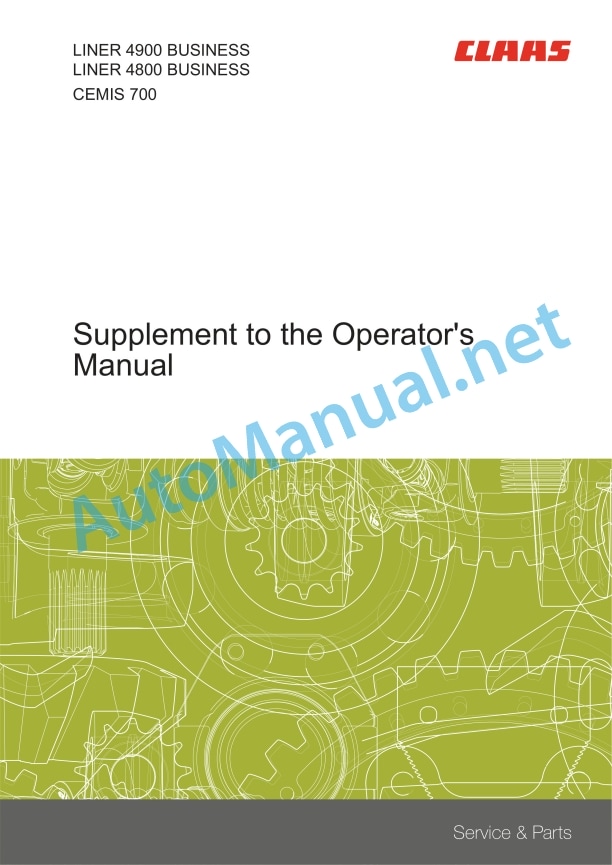 Claas Liner 4800 Trend Business (G20) Swathers Operator Manual EN 7 Claas Liner 4800 Trend Business (G20) Swathers Operator Manual EN - Image 7