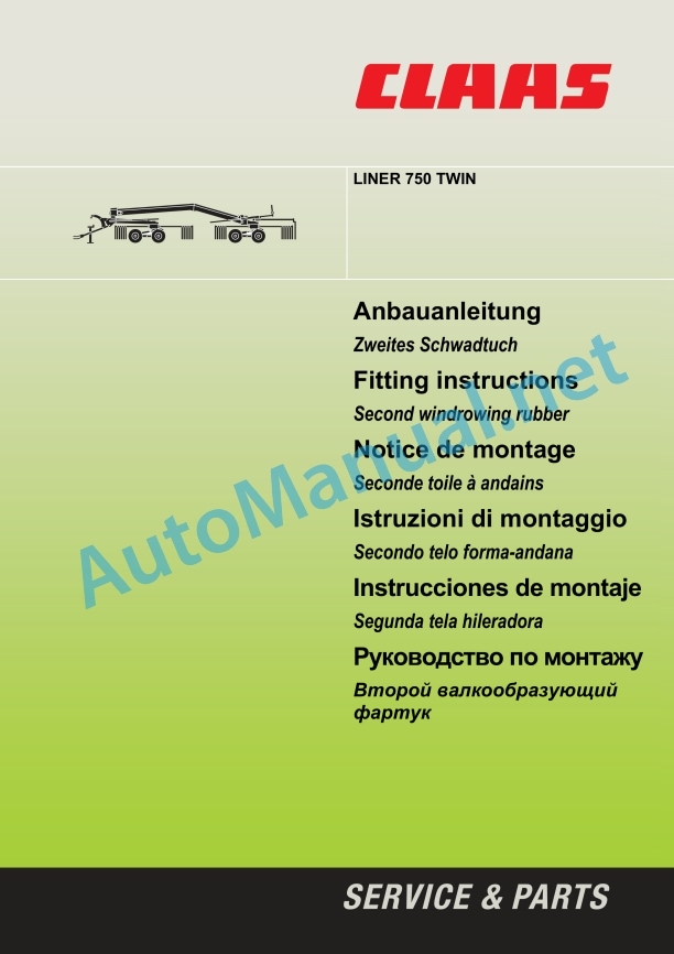 Claas Liner 750 Twin (609) Swathers Assembly Instruction EN 8 Claas Liner 750 Twin (609) Swathers Assembly Instruction EN - Image 8